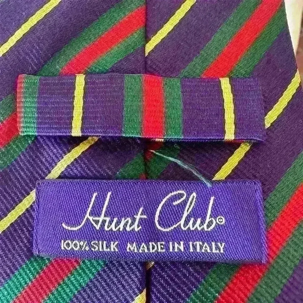 Hunt Club 100% Silk Tie Made in Italy -Multi Color Stripes